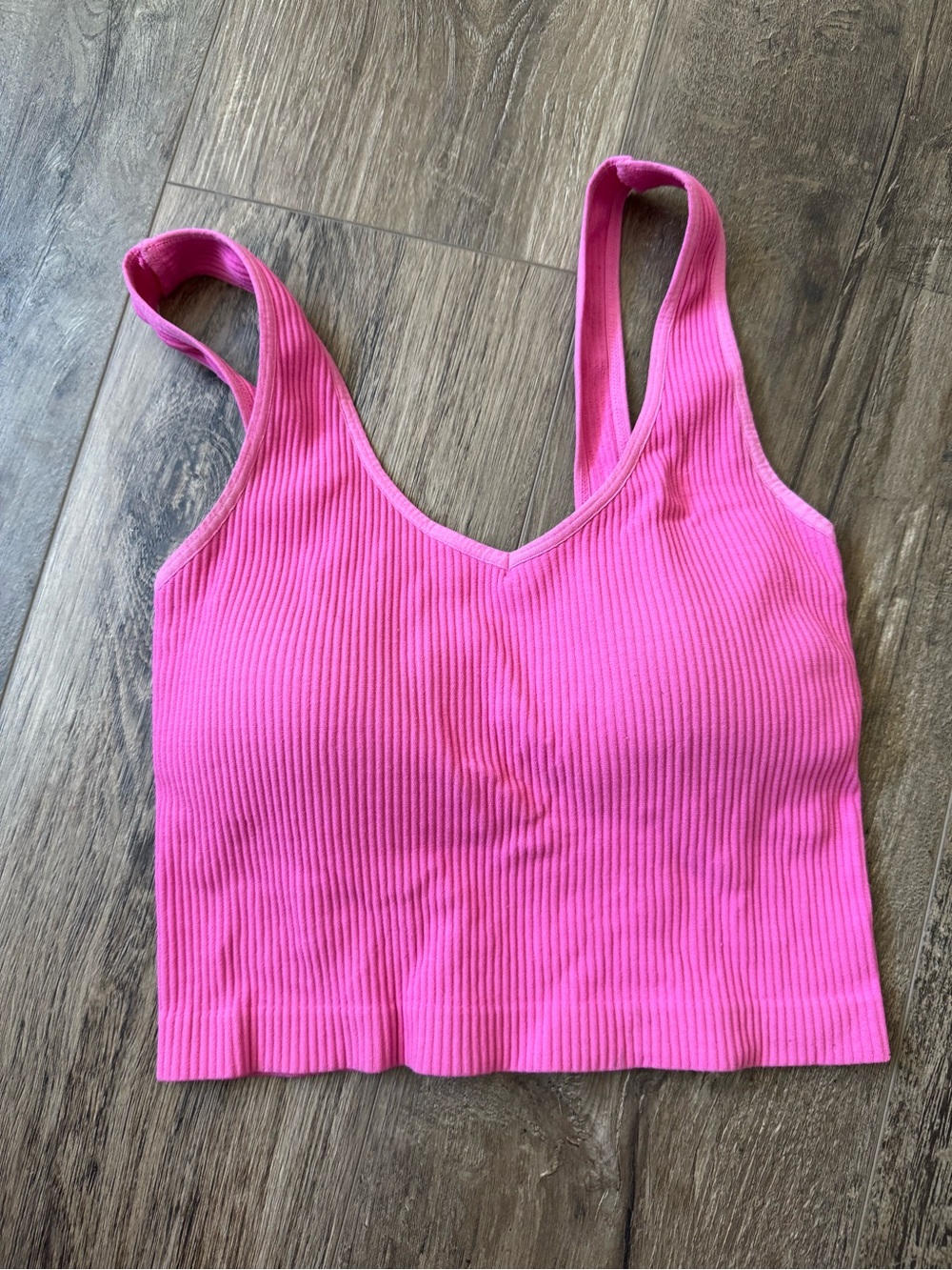 AS Revival Bright Pink Ribbed Crop Tank
